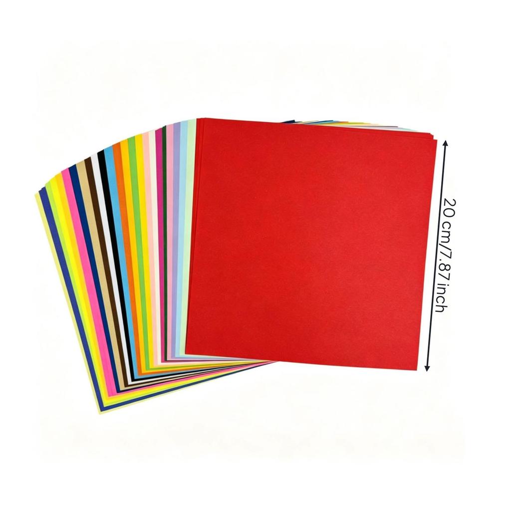 200 Pieces 20 Cm Square Craft Paper Easy to Fold for DIY Projects