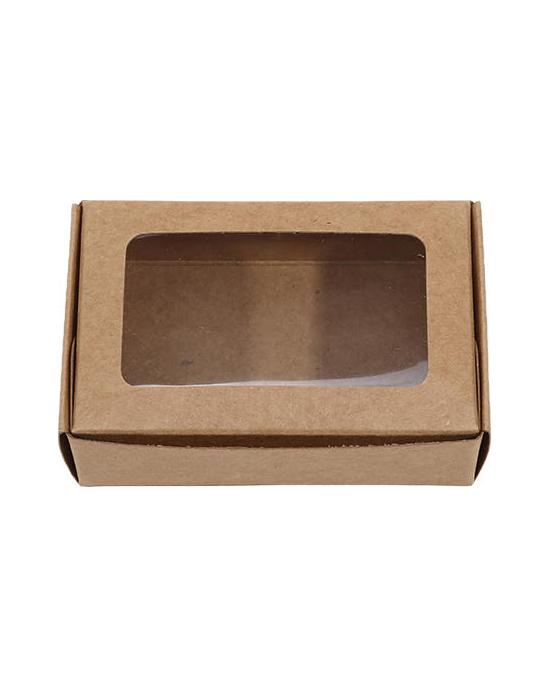 25KS Kraft papírová krabička s průhledným okénkem Domácí krabičky Dárky Balení Krabičky na sušenky Balení Krabička bonboniéra Dárek k narozeninám