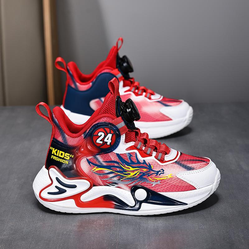 

Детские баскетбольные кроссовки, летние сетчатые дышащие баскетбольные кроссовки для мальчиков, спортивная обувь для подростков, тренд 40