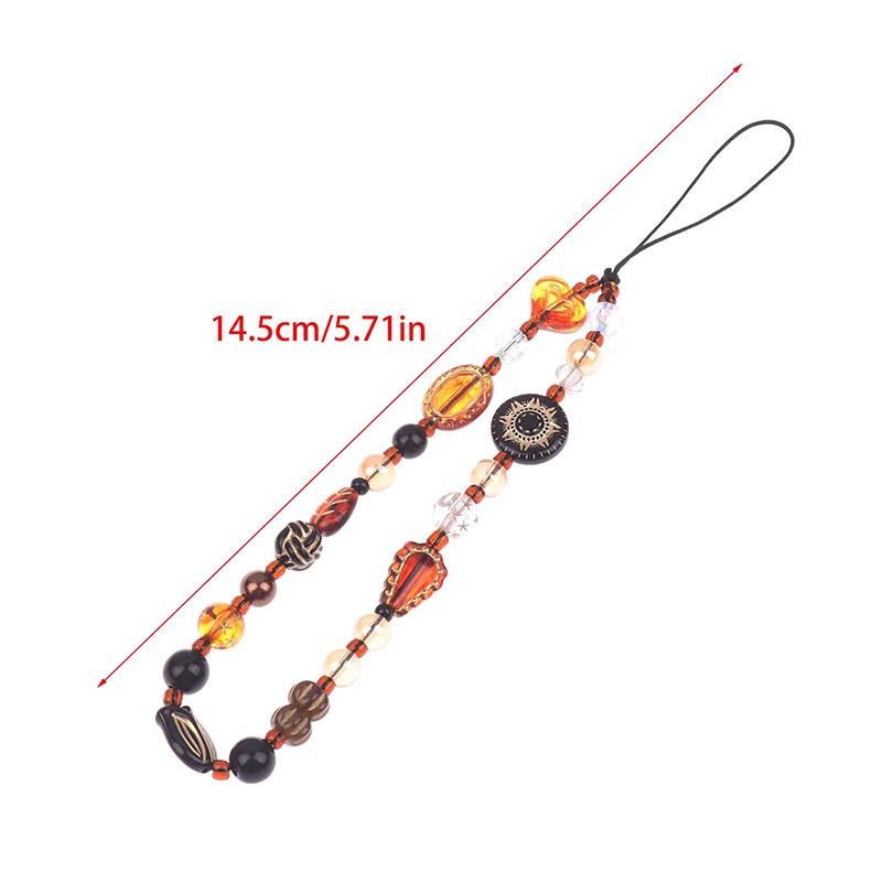 Estilo Chinês Retro Corda Curta para Pendurar com Corrente de Contas para Pulso, Capa de Celular, Chaveiro de Carro, Pingente de Bolsa para Mulheres