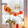 Thanksgiving Holiday Wall Decor Harvest Festival Stickers for Autumn Decor, PVC Cornucopia Pumpkins And Maple Leaves Decals, Fall Shops Peel