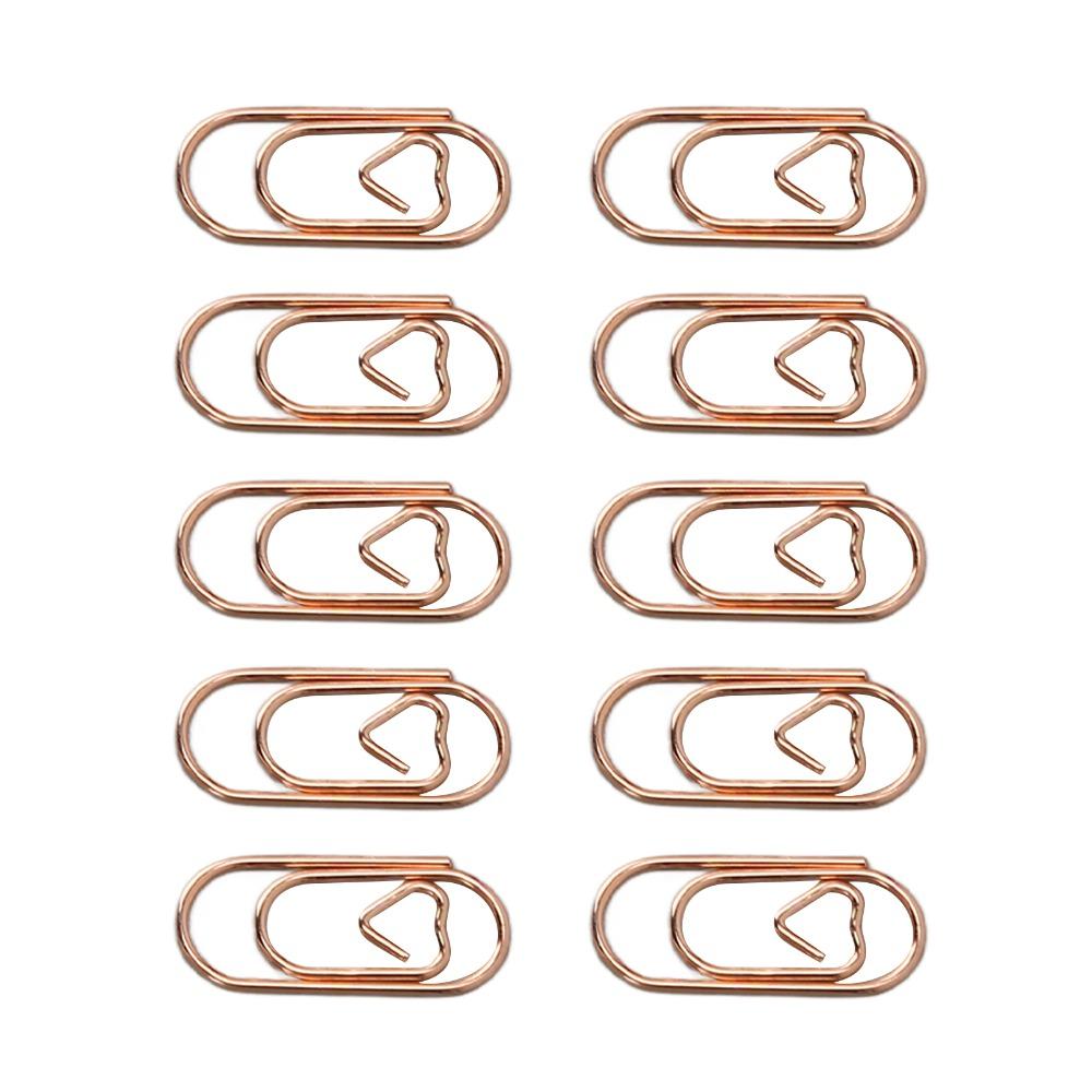 300 pièces Finition Plaqué Électro Forme de Cœur Trombonnes Trombonnes Décoratives Bricolage