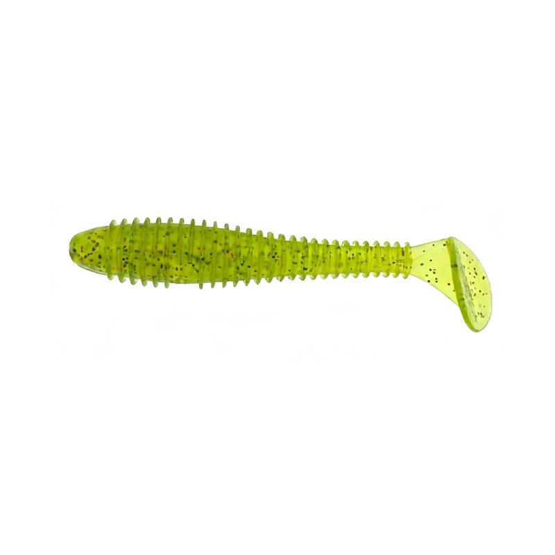 Dvoubarevná měkká nástraha červ s T-ocasem pro rybu Topmouth Culter, slaná a aromatizovaná sada imitací.