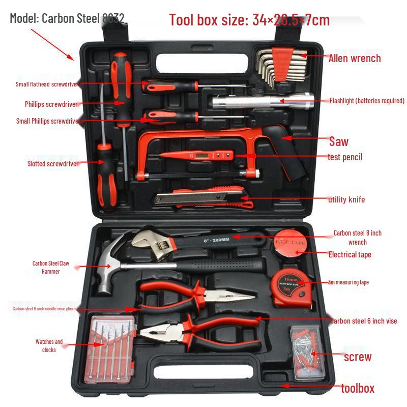 8, 9, 12, 13, 16-Piece Household Combination Repair Tool Kit for Car Insurance