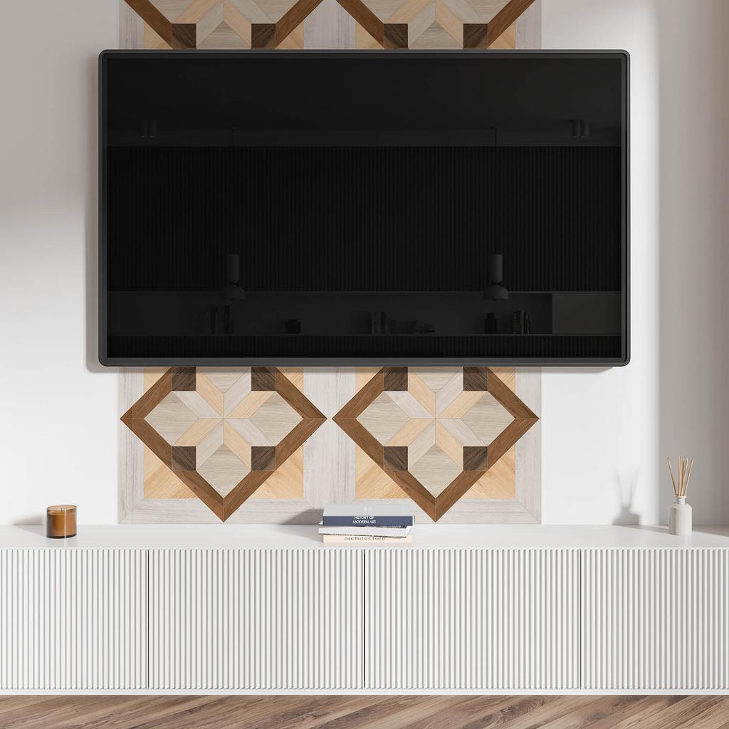 Samoprzylepna Dekoracja Z Grafiką Do Biura Lub Gabinetu 120X60 Cm Wzór Geometryczny W Kwadracie