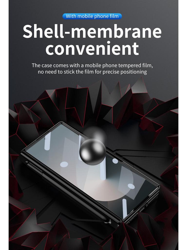 Samsung Z Fold7/6 Case: Dual Hinge, Pen Slot, Electroplated Transparent Shell, Full Coverage Protection.