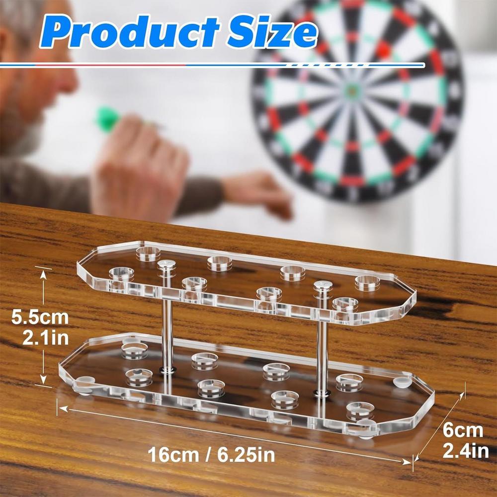 

Clear Dart Holder Acrylic Angled Display 8 Capacity Storage Rack Acrylic Dart Stand for Family Friends Home Bar Game Room Office чистий