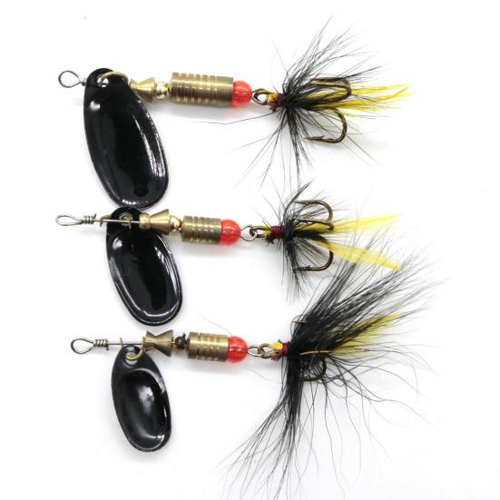 Portable Sharp Hooks Spinner Rotating Artificial Lures Fishing Bait Accessory