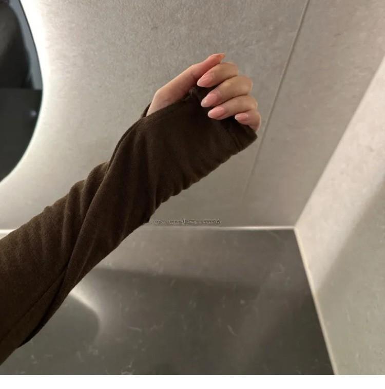 Korean Elegant Slimming Off-Shoulder High Neck Long Sleeve Shirt for Women