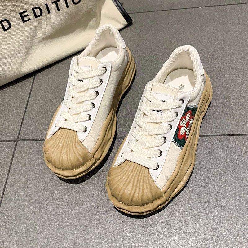 

Clearance special thick-soled shell head little white shoes women s spring 2025 new muffin dissolving shoes casual flat baseplate shoes 40