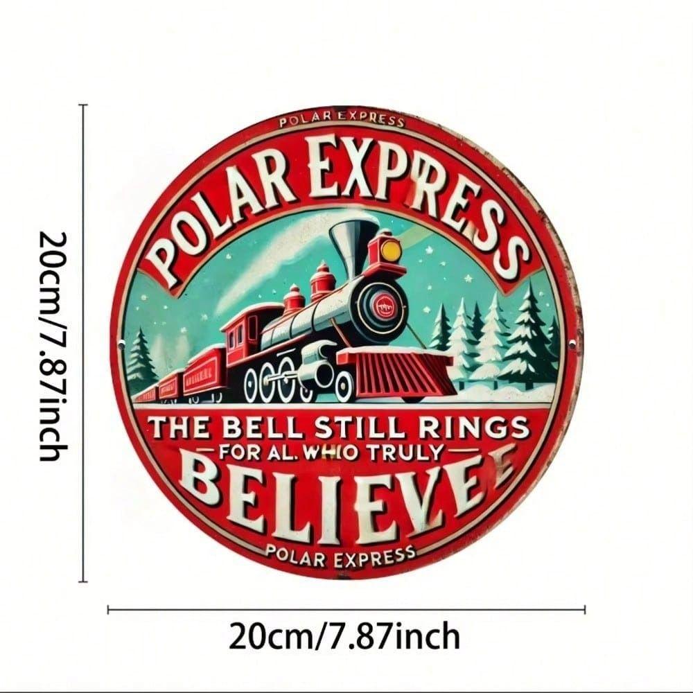 

Vintage Metal Tin Sign Wall Art, Polar Express Retro Poster for Home Bar Living Room Decor