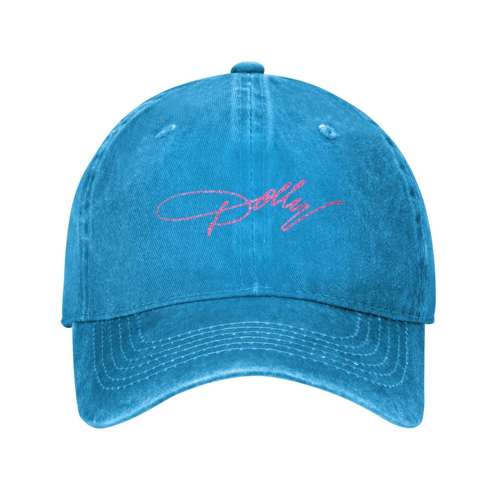Dolly Parton Pink Sparkle Washed Denim Baseball Caps Snapback Baseball Hats Breathable Casquette Outdoor for Men's And Women's