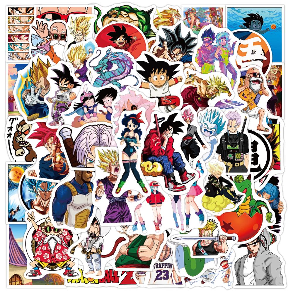50 100Pcs Anime Dragon Ball Stickers For Kids Diy Graffiti Skateboard Laptop Water Bottle Motorcycle Cartoon Toy Decals Sticker