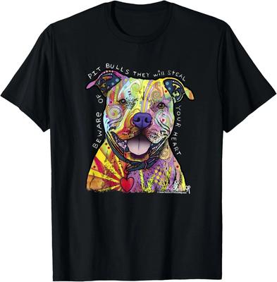 Vorsicht vor Pitbulls. Dean Russo Pitbull Original - Geschenk für Hundeliebhaber Unisex T-Shirt