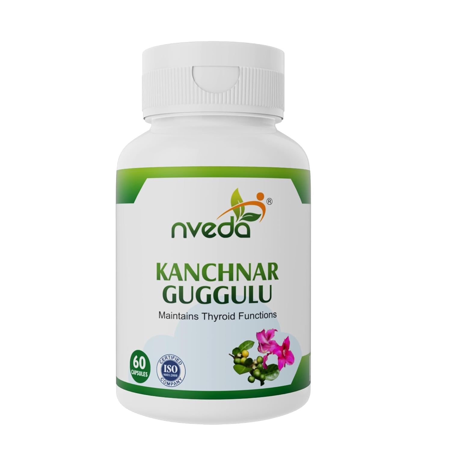 

Nveda Kanchnar Guggulu 60 Capsules Herbal Thyroid Support Formula for Hormonal Balance and Well-Being