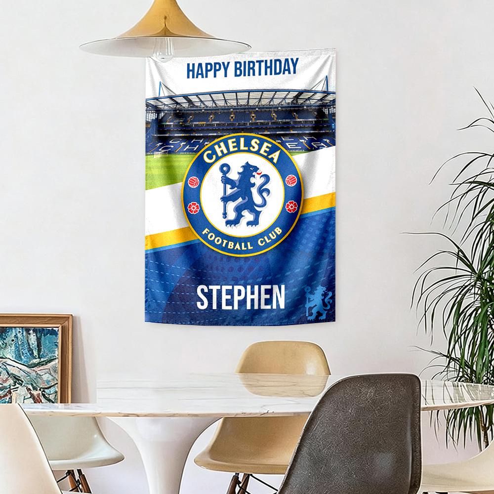 Chelsea Football Club Fans Wall Decor Tapestry Art For Pet Memorial Birthdaywedding Party Backdrop Family Gift