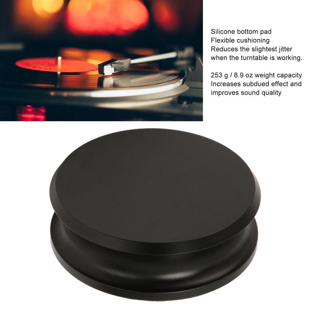 Record Weight Stabilizer Turntable HiFi Aluminum Alloy LP Turntable Disc Compatible with Various Record Sizes and LP Record Players Clamp, Stabilizer,