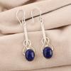 Natural Lapis Lazuli Gemstone 925 Sterling Silver Jewelry Handmade Earrings1.76" EE-171-22