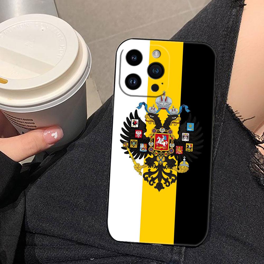 Russia Vintage Emblem Flag Cover Phone Case For Iphone Apple 17 AIR 16E 16 15 14 13 12 11 Pro XR Max 8 7 Plus TPU Case Shell