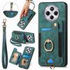 RFID Blocking Case For Xiaomi Redmi 14C 4G/14R 5G/Poco C75 4G Handbag Leather+TPU Phone Cover Card Slots,Ring Holder