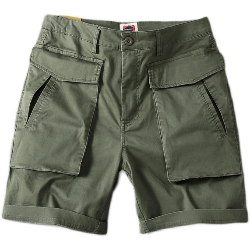Men's Trendy American Style Stretch Work Shorts with Multi-Pockets - Loose Casual 5-Point Summer Pants.