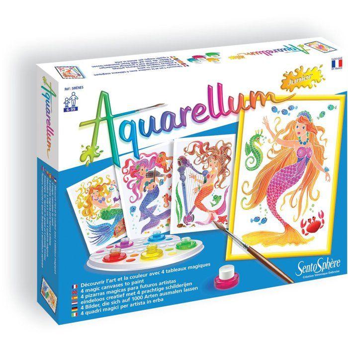 Peinture aquerelle - SENTOSPHERE - Aquarellum Junior - Sirènes - 5 couleurs - Sertissage sur papier Vélin - Dès 6 ans