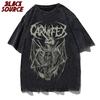 Summer Goth T Shirt for Men Aesthetic Loose Unisex Tshirt Punk Dark Grunge Streetwear Gothic Top Harajuku Cotton Mens Clothing