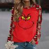 Women's Fashion Casual Long Sleeve Christmas Printed  Neck Sweatshirt Top