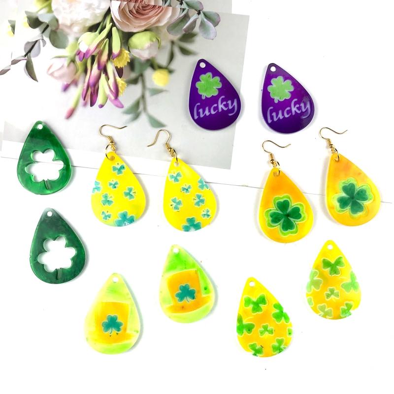 Ohrring Harzform Kleeblatt Ornament Silikonform Epoxidharz Gießen mit Loch für DIY Handwerk Schmuckherstellung Anhänger