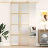 Sliding Door - Exclusive House - 90x205 Cm - Frosted ESG Glass - Gold Aluminum Frame