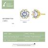 Bamoer Authentic 925 Sterling Silver Classic Clear Cubic Zircon Small Stud Earrings