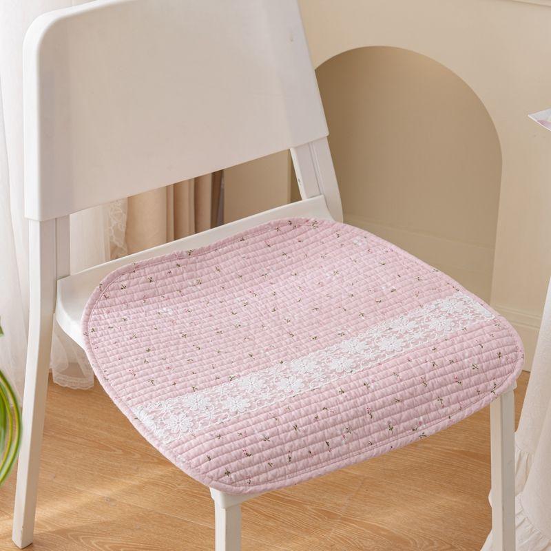 

Новинка Дышащая подушка на стул из чистого хлопка в форме подковы Офисная подушка Нескользящая тканевая подушка с ремешками Машинная стирка Pink 45x 45cm horseshoe with straps