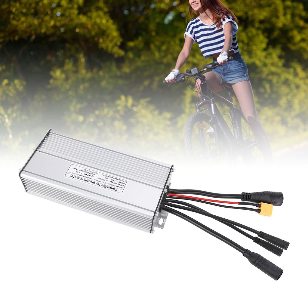 Sine Wave Controller 30A Aluminum Alloy Rain Proof Electric Bike Motor Speed Controller with 5 In 1 Cable for 36V 48V 1000W Motor