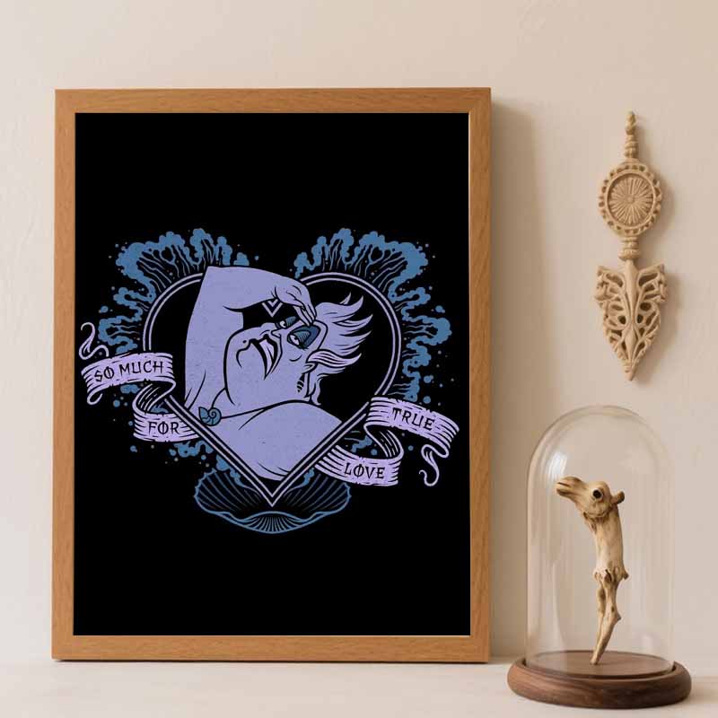 Disney diamond painting kit, 5D Ursula so much for true love wall decoration art gift for living room, bedroom, study room, etc. Round 20x30cm