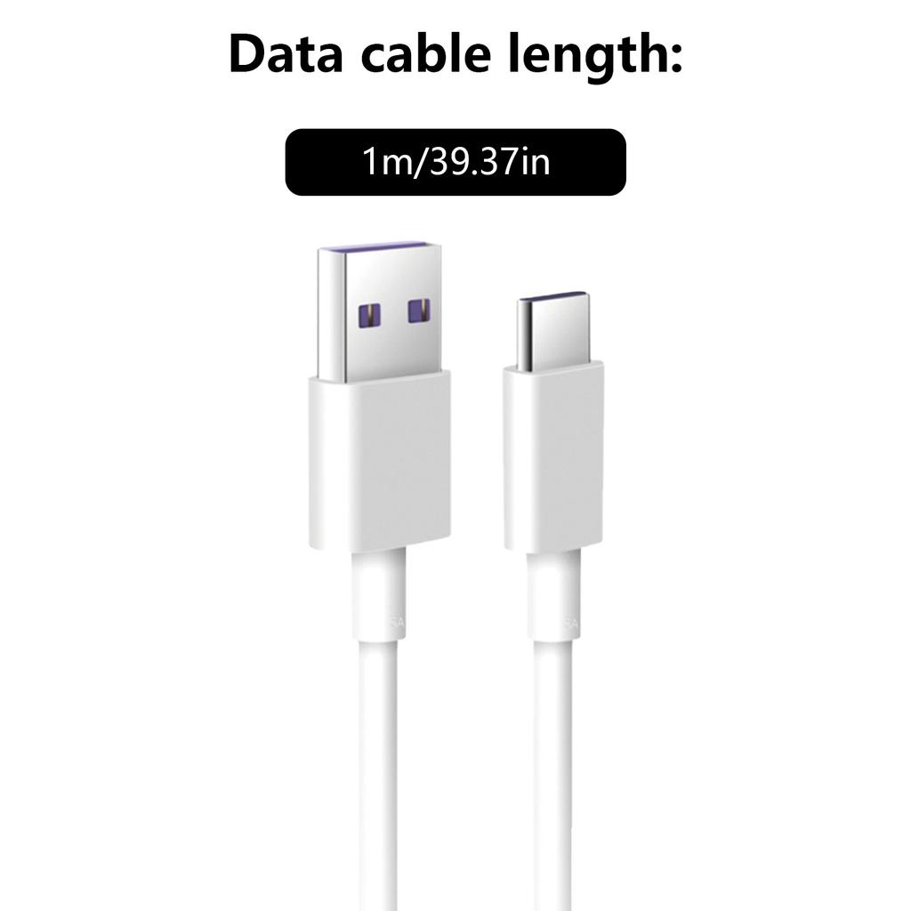1m USB to Type C Data Line 5A Quick Charging Power Cable Wire Supports Stable Data Transfer for Tablets Phones