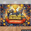 2D Pixel Game Themed 10th Birthday Party Photography Background