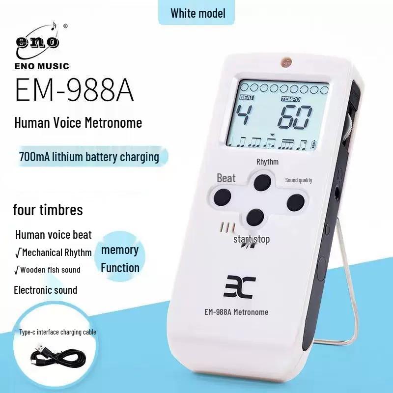 Yinuo 988A Dobíjecí elektronický metronom pro zpěv, kytaru, housle, bicí, klavír a další nástroje.