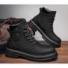 Rhubarb Boots Martin Boots Spring and Autumn Men's Leather Boots 2025 New Heightening Thick-soled Tooling Short Boots