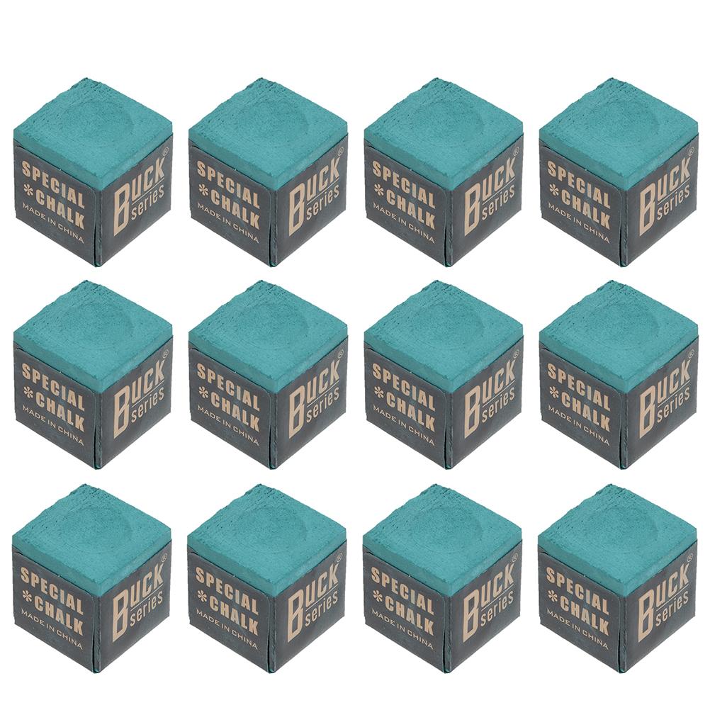 24 Pcs Pool Table Sticks Billiard Accessories Cue Chalk for Portable Green Chocolate Powder