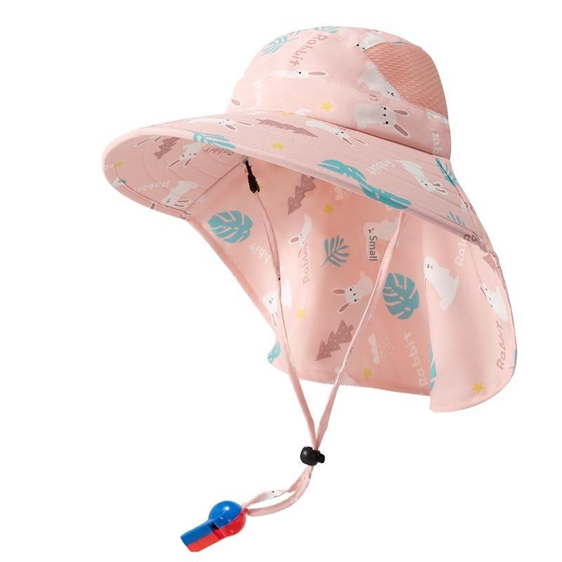 Cappello Estivo da Sole per Bambini con Protezione per il Collo e Cinturino a Tesa Larga Cappelli da Spiaggia per Bambini Cappello a Secchiello Protezione UV Cappellino Panama per Bambini e Bambine Outdoor