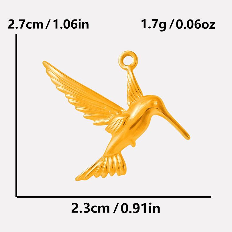 6pcs/Lot Animal Pendant Hummingbird Charms For Jewelry Making Earrings Necklace Stainless Steel Charm Cute Accessories Materials