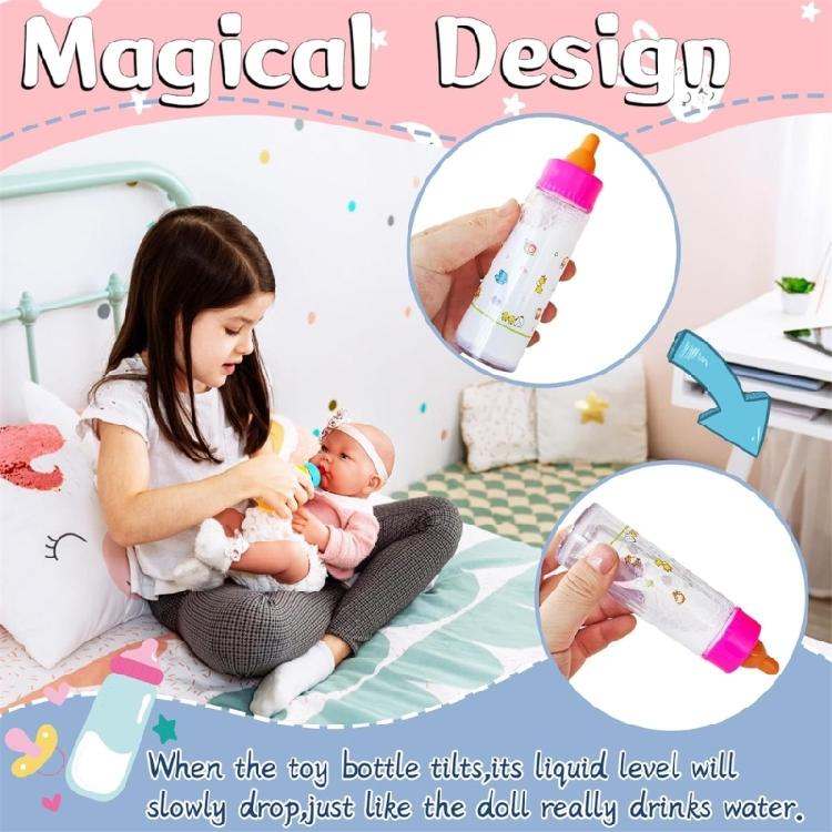 12Piece Doll Feeding Set with Bottles Pacifiers Juice Container Role Play Accessories Safe Educational Toy forToddler