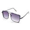 RSINC Unisex Premium Metal Hinges Heavy UV Protected Sunglass | Retro Premium Metal Frame 100% UV Rectangular Dark Black | O