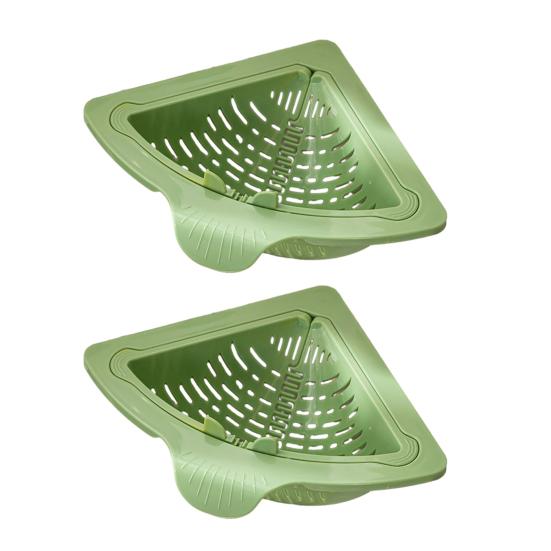 Triangular Magnetic Sink Strainer Corner Drain Basket with Twist-Open Bottom Automatic Dumping Kitchen Sink Waste Catcher for Food Scraps Debris