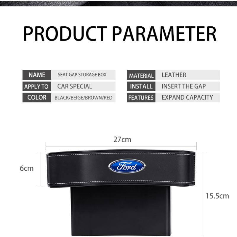 Organizér do mezery autosedačky Multifunkční úložný box Kapsa na pohár Pro Ford Focus Mk2 Mk3 Fiesta Ranger Mondeo S-MAX Kuga Mustang