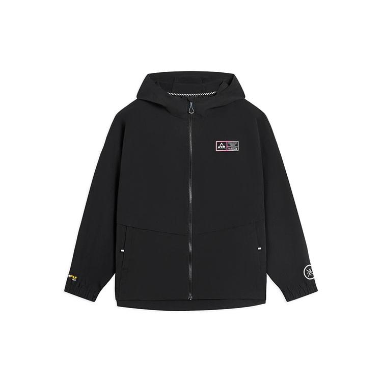Li Ning Jackets Men's Black Hooded Moderate Wind Shell AFDS797-1