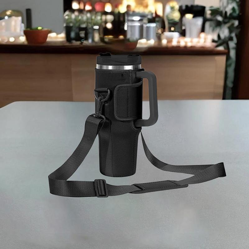 Water Bottle Carrier Bag Compatible With 40Oz Tumbler With Handle, Water Bottle Holder With Adjustable Shoulder Strap