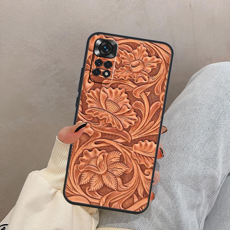 

Brown Hand Tooled Western For Xiaomi Redmi Note 13 10 12 11 14 15 Pro Plus Case Cover For Redmi 15 13C 12C 14C 10C 15C Redmi Note 12 Pro 5G