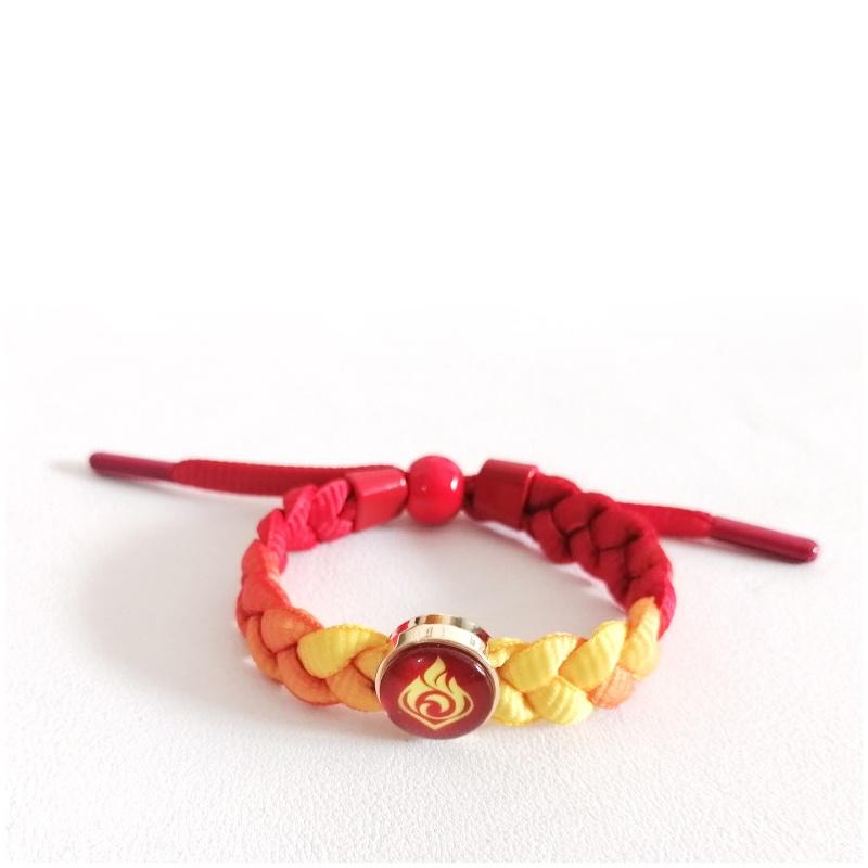 Luminous Genshin Impact Bracelet Adjustable Gradient Braided Bracelet Wind Fire