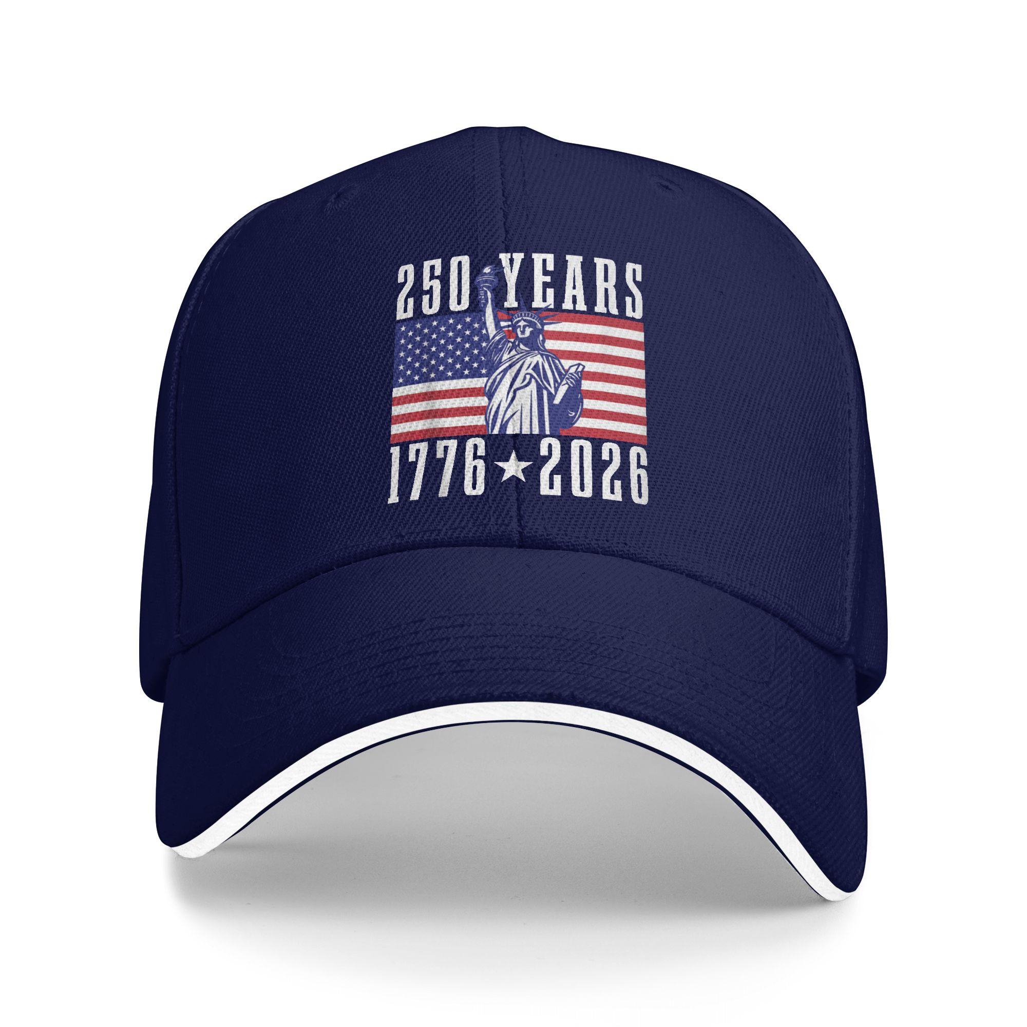 

USA 250th Anniversary 4th of July 2026 250 Years Patriotic Baseball Cap Kpop Rock Sun Hip Hop Hats Men Fashion Snapback Cap As Picture темно-синього кольору